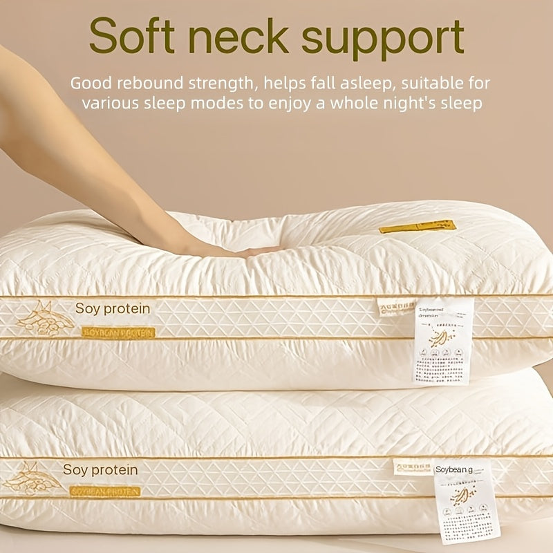2pcs Soy Fiber 3D Breathable Premium Pillow Core - Adult High Elasticity Pillow - Hotel Standard Pillow