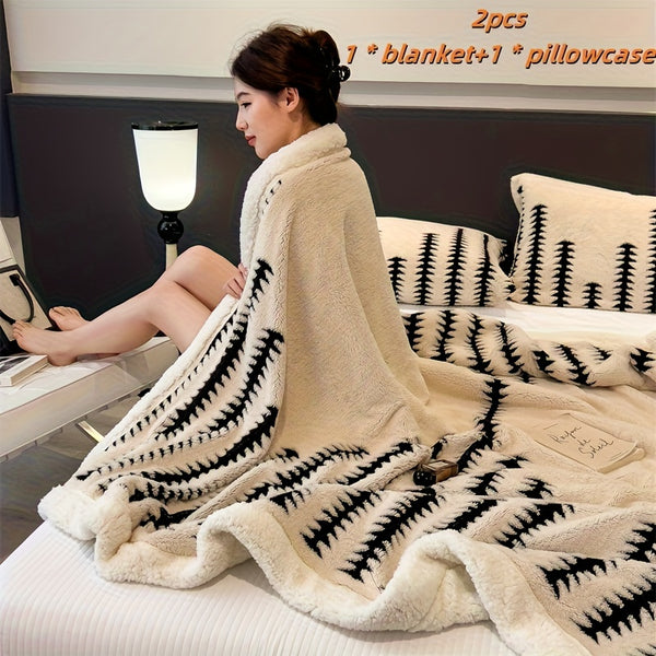 2\u002F3pcs Ultra-Soft Milk Fleece Multi-Functional Blanket Set: 1* Blanket + 1\u002F2* Pillowcase