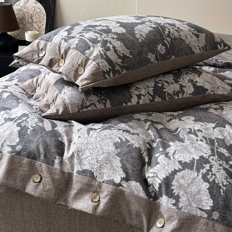 Autumn\u002F Winter New Arrivals A-Class Thickened High GSM Linen Retro Style Double Layer Printed Three-Piece Set and Four-Piece Set