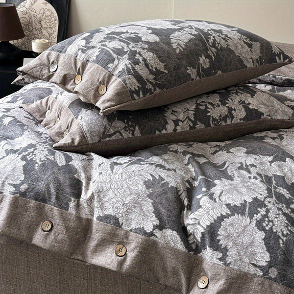 Autumn\u002F Winter New Arrivals A-Class Thickened High GSM Linen Retro Style Double Layer Printed Three-Piece Set and Four-Piece Set