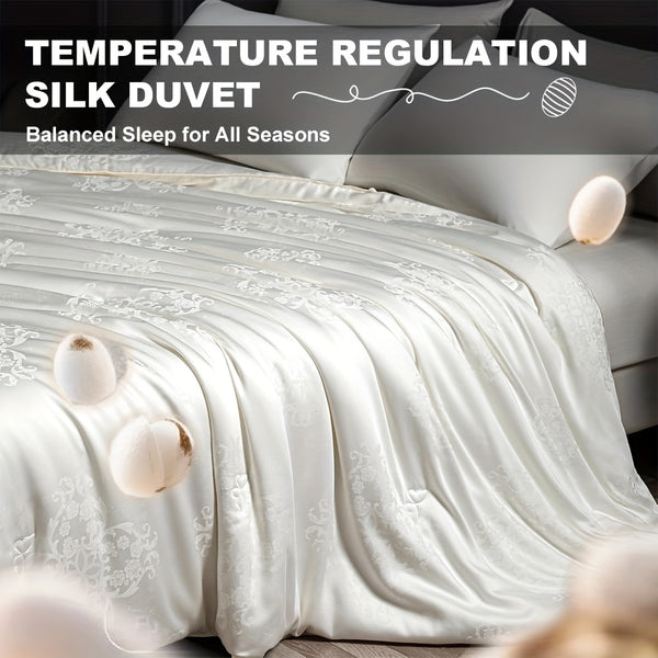 Luxury Silk Comforter Luxury Mulberry Silk Queen Size Comforter - 1pc All Season Lightweight Duvet Insert