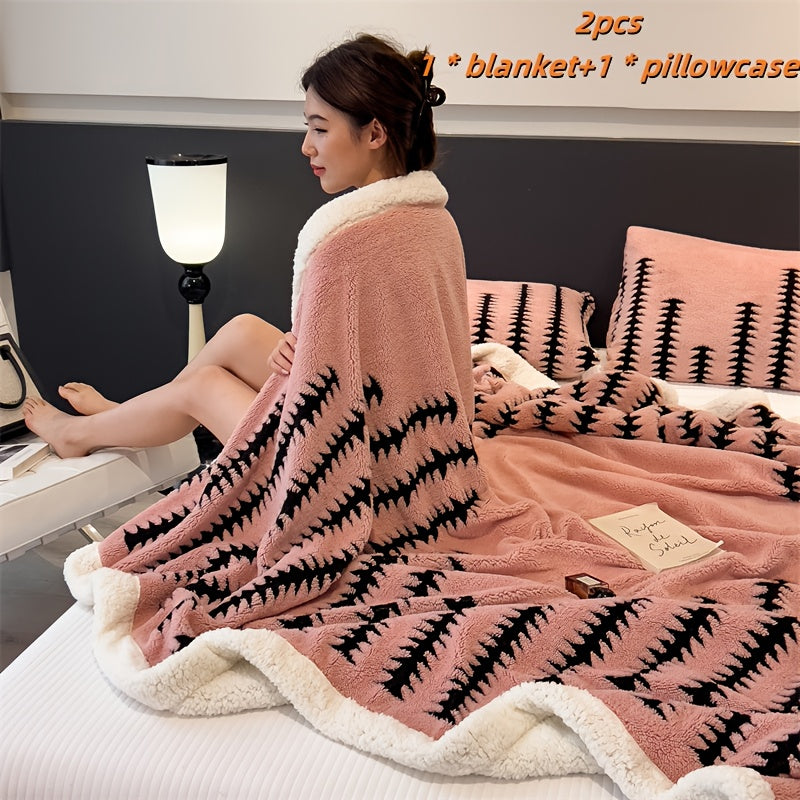2\u002F3pcs Ultra-Soft Milk Fleece Multi-Functional Blanket Set: 1* Blanket + 1\u002F2* Pillowcase