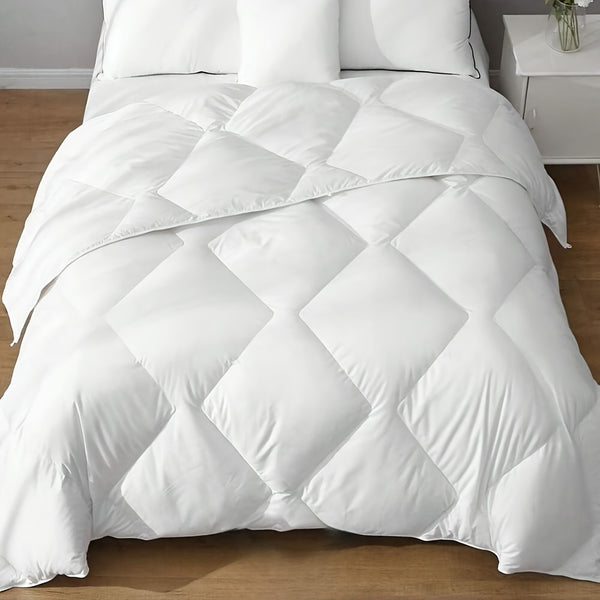 1pc Luxury Geometric Quilted Comforter - Fluffy, Breathable Polyester Duvet Insert for All Seasons