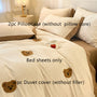 3 u002F4pcs Quilt Cover Set (1*Quilt Cover + 1*Bed Sheet + 1\u002F2*Pillowcase, Coreless)