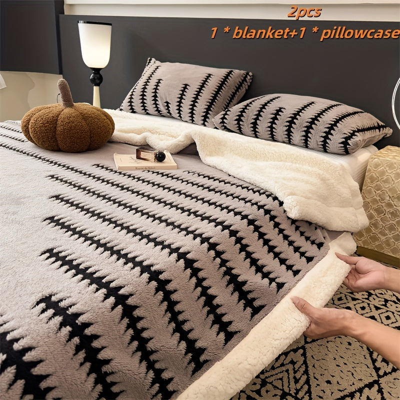 2\u002F3pcs Ultra-Soft Milk Fleece Multi-Functional Blanket Set: 1* Blanket + 1\u002F2* Pillowcase