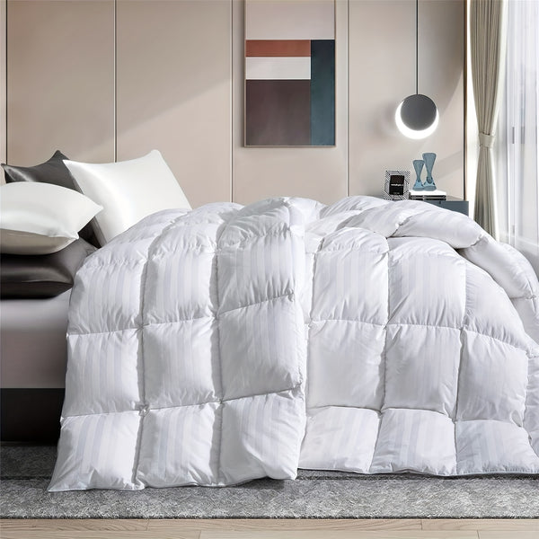Luxury Hotel Comforter 1pc Luxury Hotel Bed Comforter - King u002FQueen Size All-Season Bedspread with 3D Polyester Fill