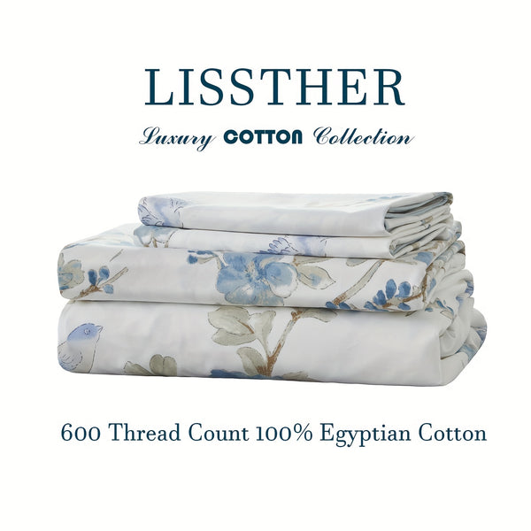 4pcs 600TC 100% Egyptian Cotton Fitted Sheet Set