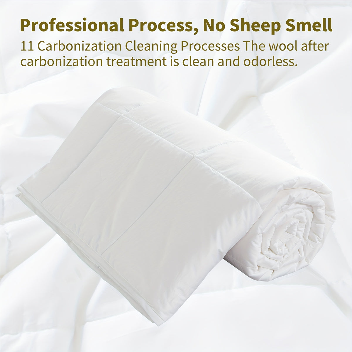 Reversible Luxury Wool Filled Comforter Set, 100% Australian Wool, Quilted Lightweight Summer Duvet Insert