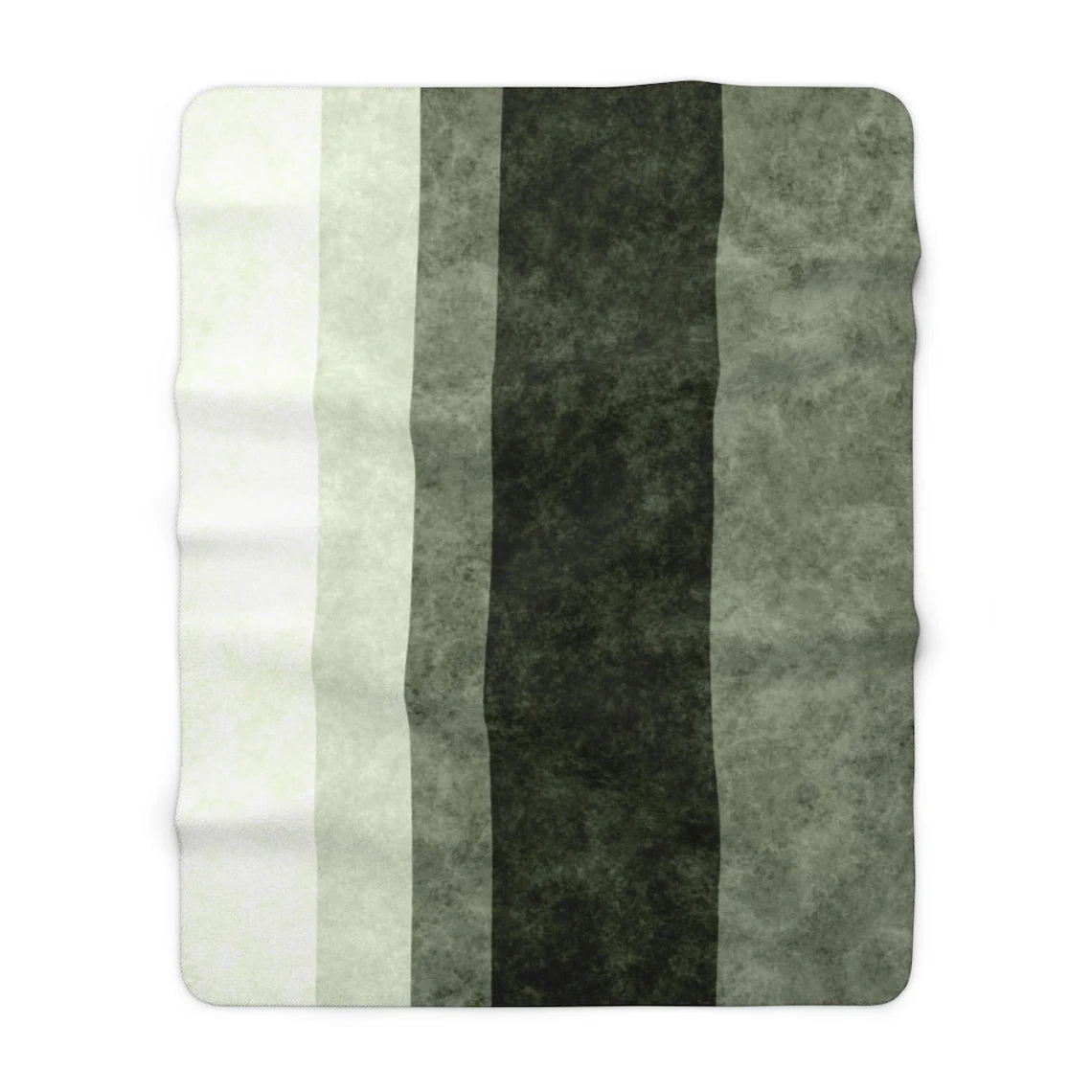 Elegant Sage Green & White Striped Sherpa Throw Blanket - Soft, Plush, All-Season Decorative Cover for Sofa