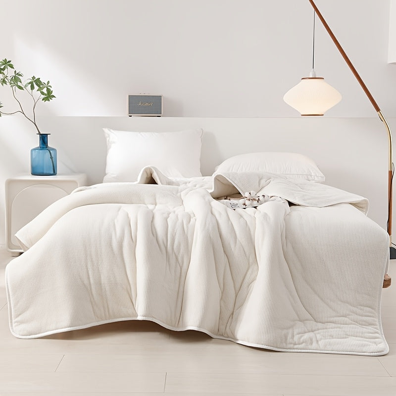 1pc Fish Scale Mesh Breathable Quilt Insert, No Cover, Hand-Finished Edge Thickened Winter and Spring Quilt Insert