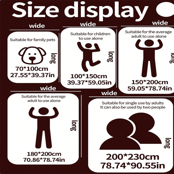 1pc Cowhide-like Cow Spot Print Plush Blanket - Heavy-Duty Brown