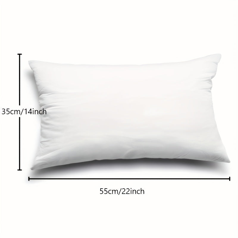 1pc 13.78x21.65inch White Fluffy Throw Pillow Insert - Premium Polyester Microfiber