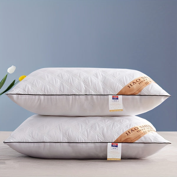 1pc Classic Embroidered Soft Pillow Insert, Hypoallergenic Polyester Fill, Breathable Moisture-Wicking Cover