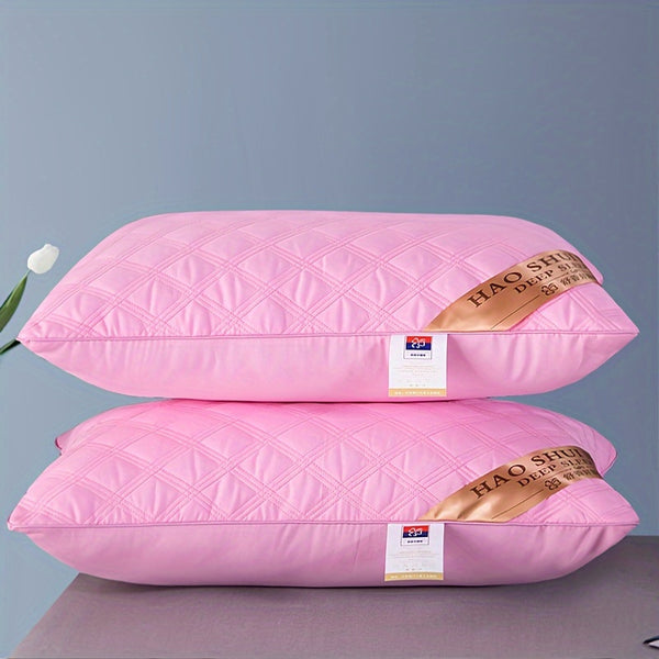 1pc Classic Embroidered Soft Pillow Insert, Hypoallergenic Polyester Fill, Breathable Moisture-Wicking Cover