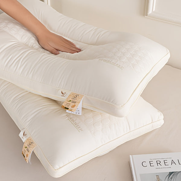 2-Pack Classic White Soy Protein Pillow Inserts, 100% Polyester Cover, Machine Washable, Knitted Fabric