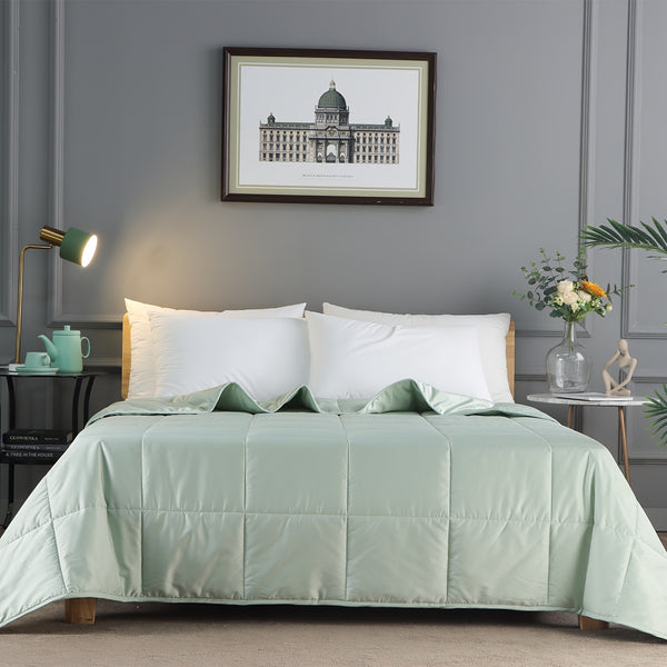 Reversible Luxury Wool Filled Comforter Set, 100% Australian Wool, Quilted Lightweight Summer Duvet Insert