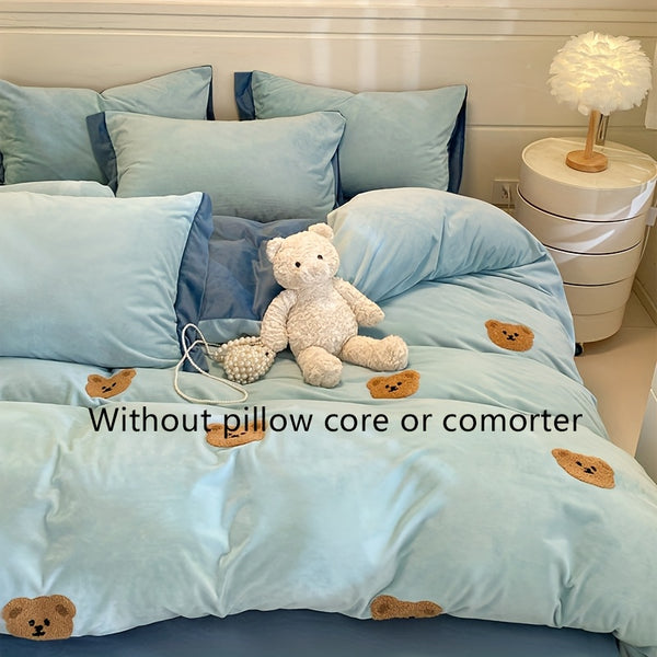 3 u002F4pcs Quilt Cover Set (1*Quilt Cover + 1*Bed Sheet + 1\u002F2*Pillowcase, Coreless)