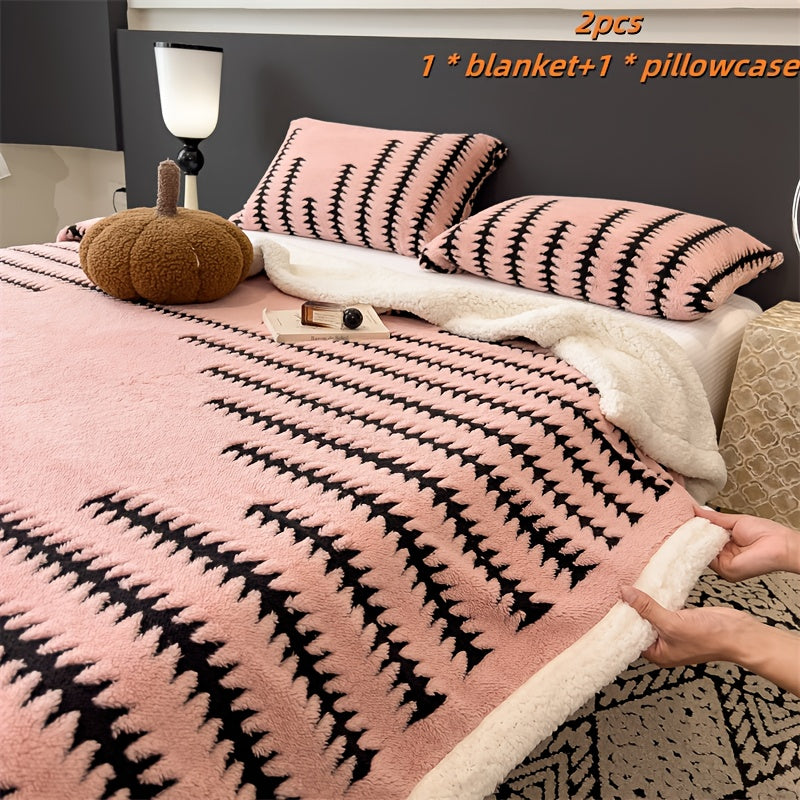 2\u002F3pcs Ultra-Soft Milk Fleece Multi-Functional Blanket Set: 1* Blanket + 1\u002F2* Pillowcase