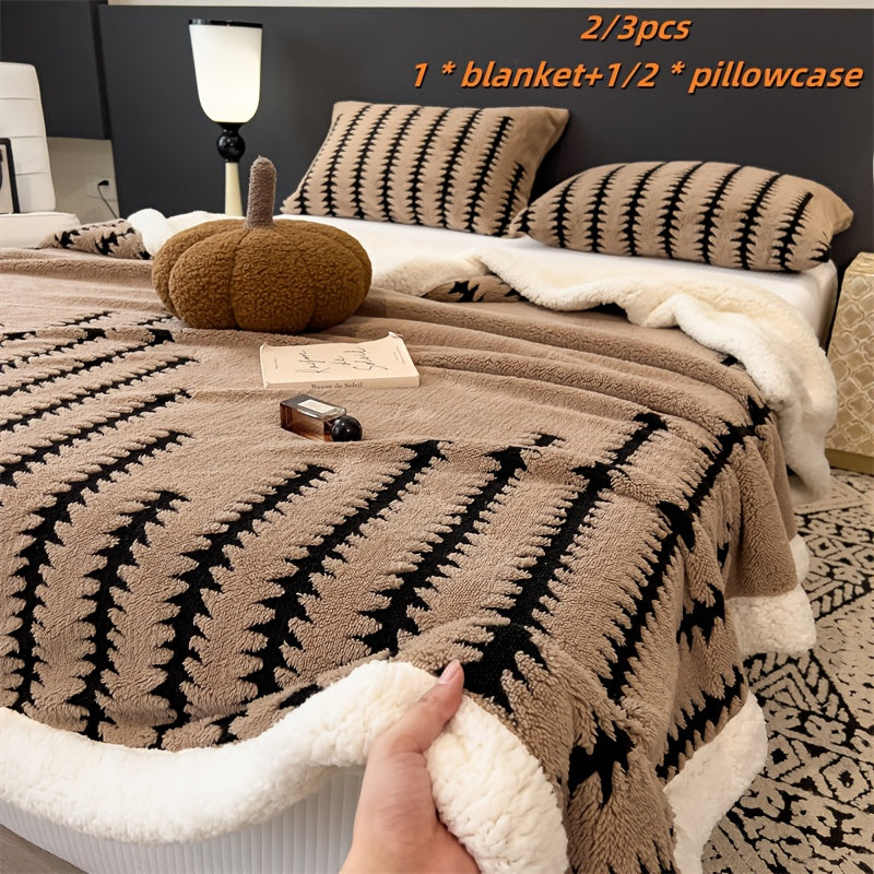 2\u002F3pcs Ultra-Soft Milk Fleece Multi-Functional Blanket Set: 1* Blanket + 1\u002F2* Pillowcase