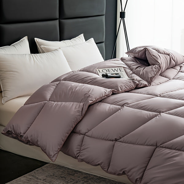 1pc Soft & Cozy All-Season Quilted Duvet Insert - Light Gray, Dual-Sided, Machine Washable