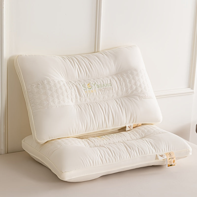 2-Pack Classic White Soy Protein Pillow Inserts, 100% Polyester Cover, Machine Washable, Knitted Fabric