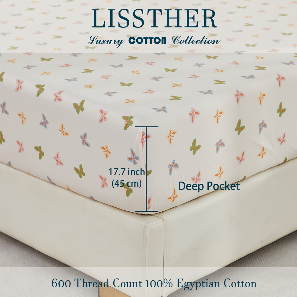 4pcs 600TC 100% Egyptian Cotton Fitted Sheet Set (1*Fitted Sheet+1*Flat Sheet+2*Pillowcase, Without Core)
