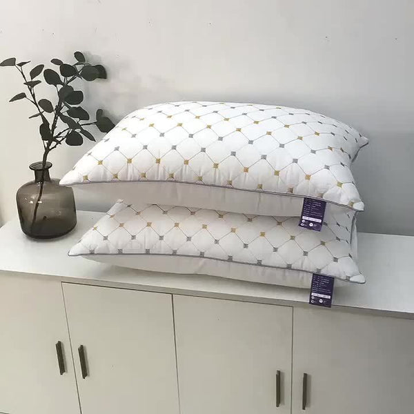 1pc Classic Embroidered Soft Pillow Insert, Hypoallergenic Polyester Fill, Breathable Moisture-Wicking Cover