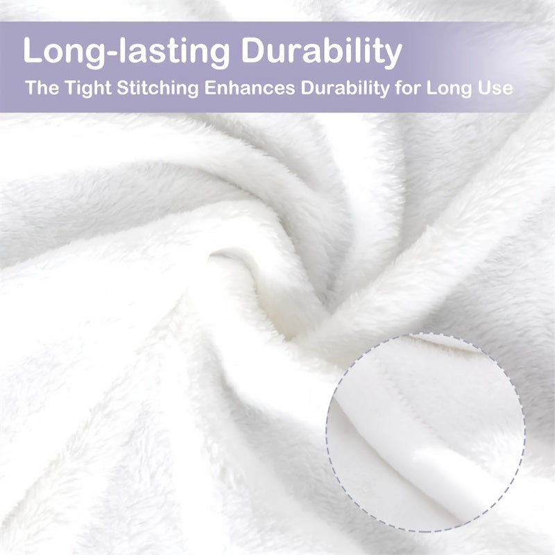 Elegant Sage Green & White Striped Sherpa Throw Blanket - Soft, Plush, All-Season Decorative Cover for Sofa