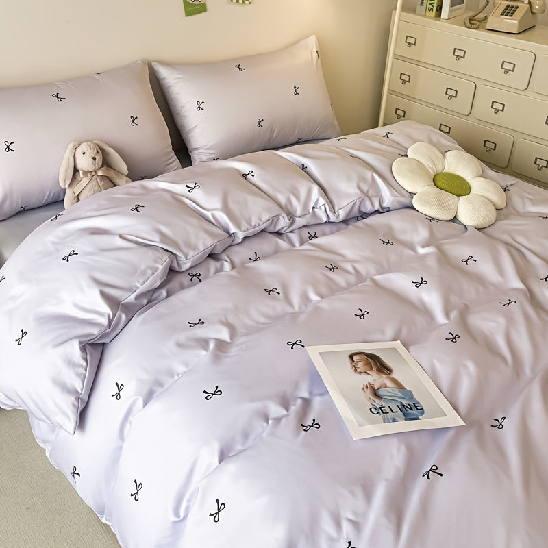 Four-Piece Bedding Set 4pcs, a Four-Piece Set (1 Duvet Cover + 1 Bed Sheet + 2 Pillowcases) Without Filling