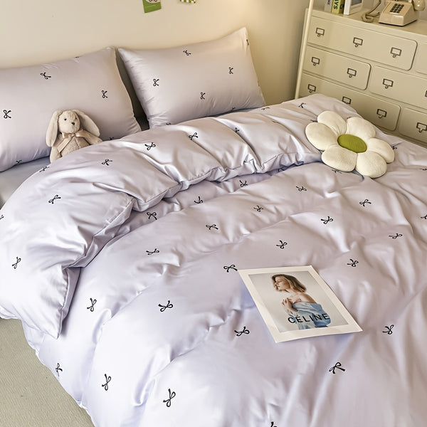 Four-Piece Bedding Set 4pcs, a Four-Piece Set (1 Duvet Cover + 1 Bed Sheet + 2 Pillowcases) Without Filling