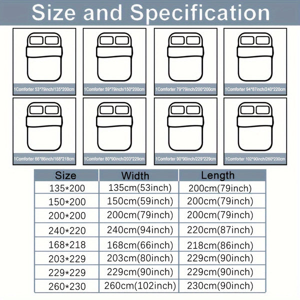 1pc Comforter Insert Quilted Comforters All Season Down Alternative Easy Care Bedding
