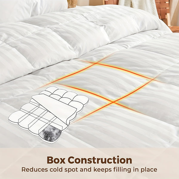 Luxury Hotel Comforter 1pc Luxury Hotel Bed Comforter - King u002FQueen Size All-Season Bedspread with 3D Polyester Fill