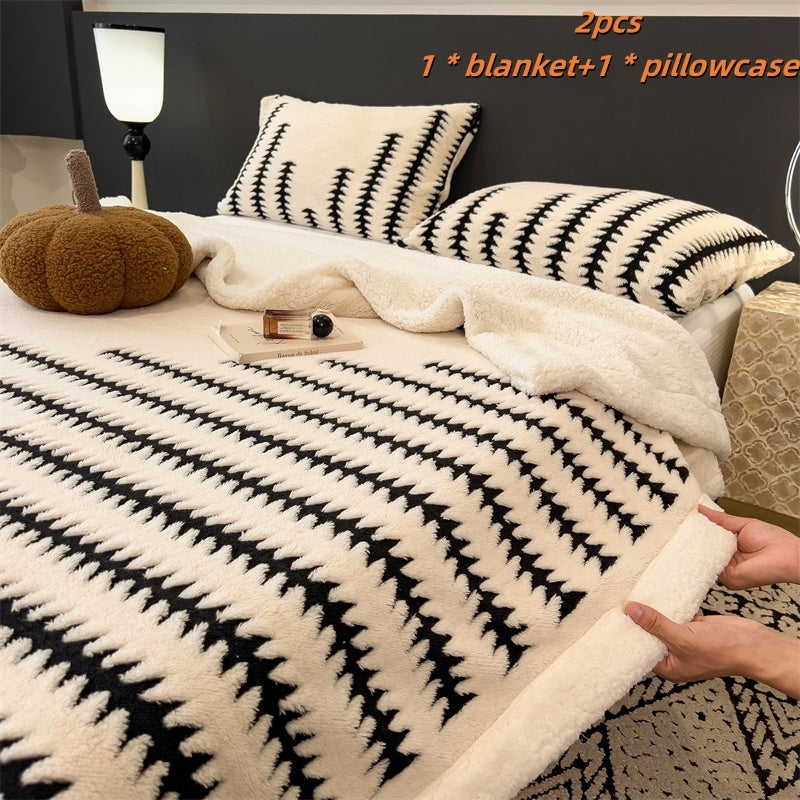 2\u002F3pcs Ultra-Soft Milk Fleece Multi-Functional Blanket Set: 1* Blanket + 1\u002F2* Pillowcase