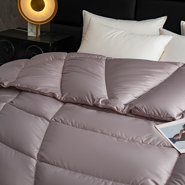 1pc Soft & Cozy All-Season Quilted Duvet Insert - Light Gray, Dual-Sided, Machine Washable