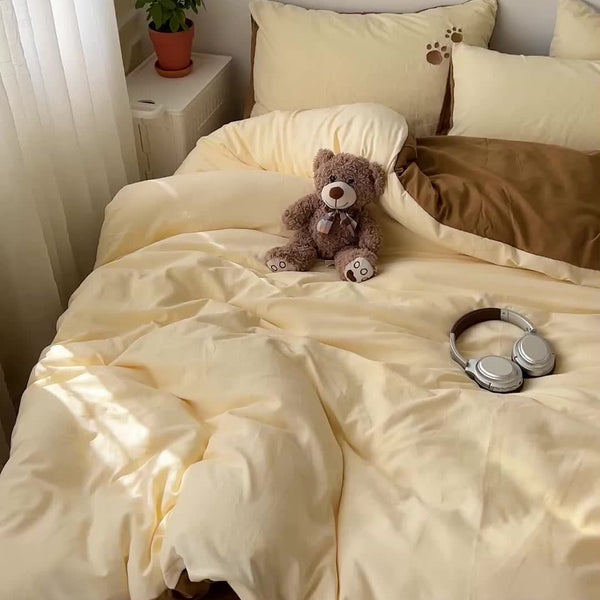 Adorable Teddy Bear Towel Ultra-Soft And Cozy Bedding Set, Including 1 Duvet Cover