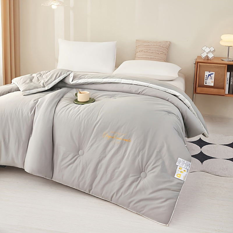 1pc, Solid Color Patchwork Quilt Insert, 100% A-Grade Standard Comfortable & Breathability for All Seasons