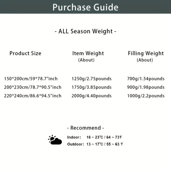 Soft Comforter 1pc Soft Fiber Quilt Core, Light Beige Embroidered Cloud Four Seasons Comforter