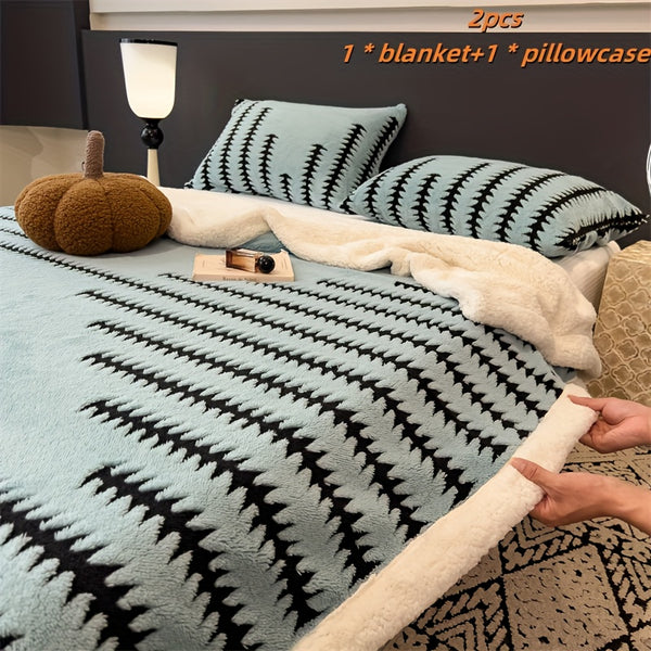 2\u002F3pcs Ultra-Soft Milk Fleece Multi-Functional Blanket Set: 1* Blanket + 1\u002F2* Pillowcase
