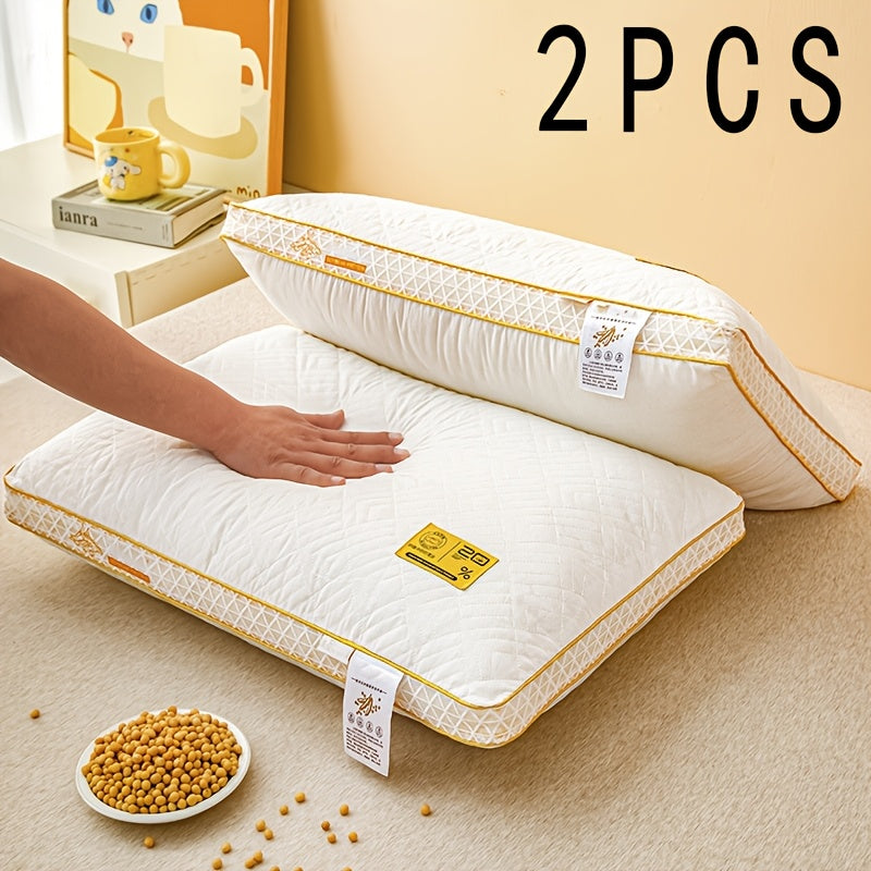 2pcs set of fluffy pillow inserts, three-dimensional support prevents collapse