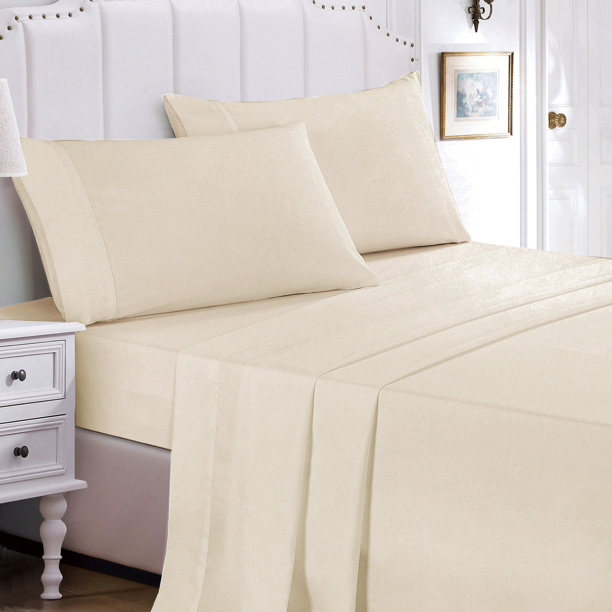 Premium Comfort Elevate your bedroom with this meticulously crafted 9-piece bedding collection