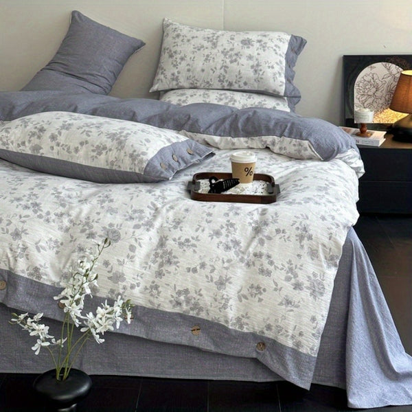 Autumn\u002F Winter New Arrivals A-Class Thickened High GSM Linen Retro Style Double Layer Printed Three-Piece Set and Four-Piece Set