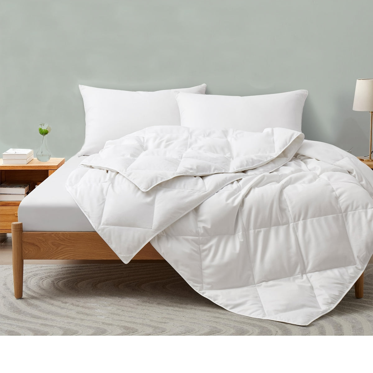 1pc Luxury Hotel-Grade Bed Comforter - Queen u002FKing Size 3D Polyester Fill