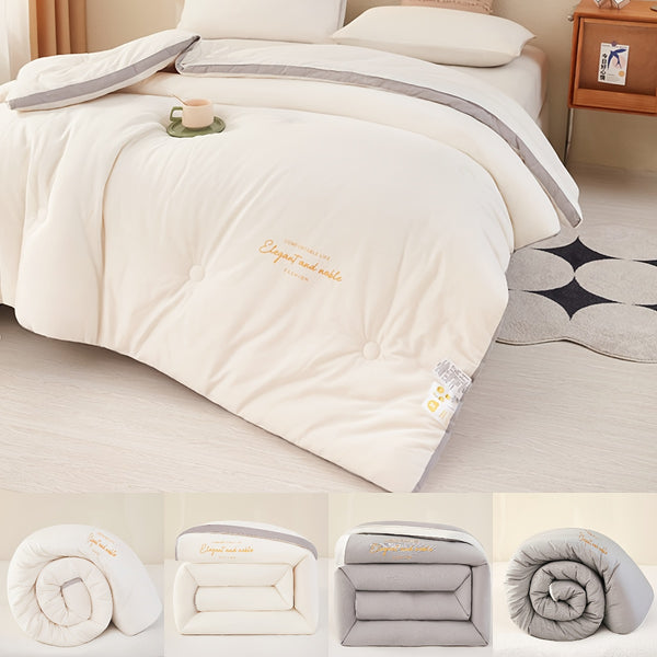 1pc, Solid Color Patchwork Quilt Insert, 100% A-Grade Standard Comfortable & Breathability for All Seasons
