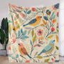 A Blanket Featuring a Vintage Floral And Bird Print, Warm, Cozy, And Soft, Suitable for Sofas, Beds, Cars