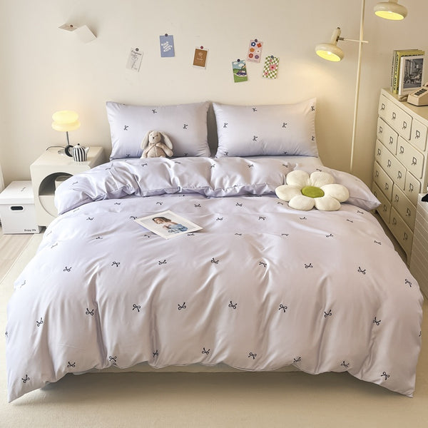 Four-Piece Bedding Set 4pcs, a Four-Piece Set (1 Duvet Cover + 1 Bed Sheet + 2 Pillowcases) Without Filling