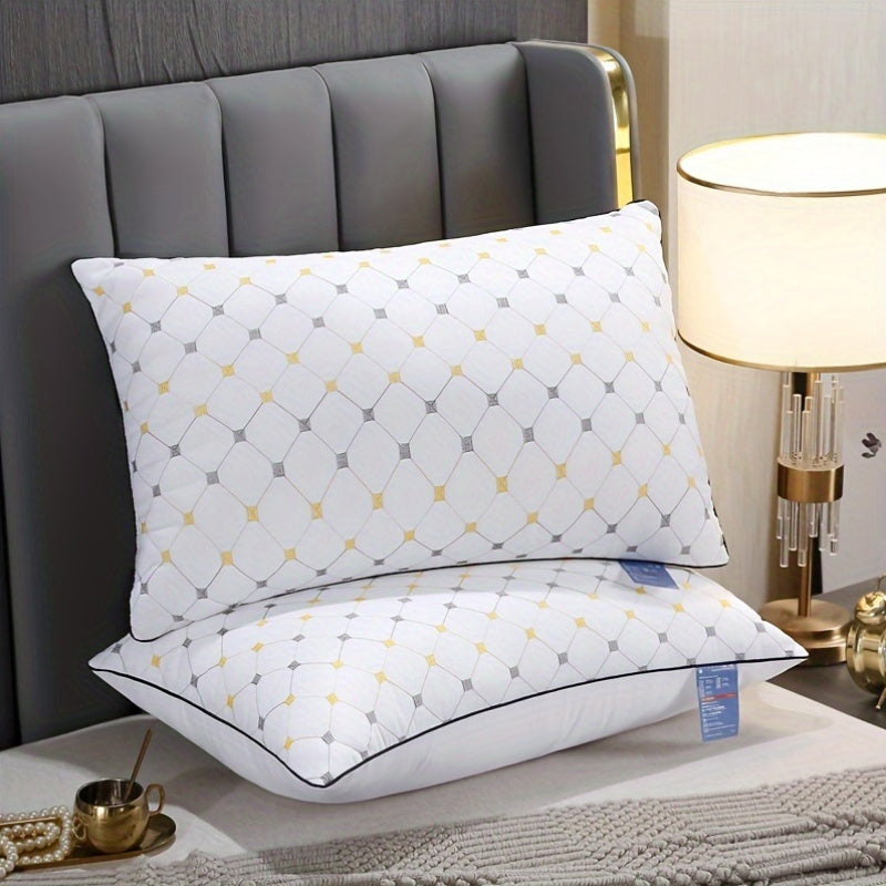 1pc Classic Embroidered Soft Pillow Insert, Hypoallergenic Polyester Fill, Breathable Moisture-Wicking Cover