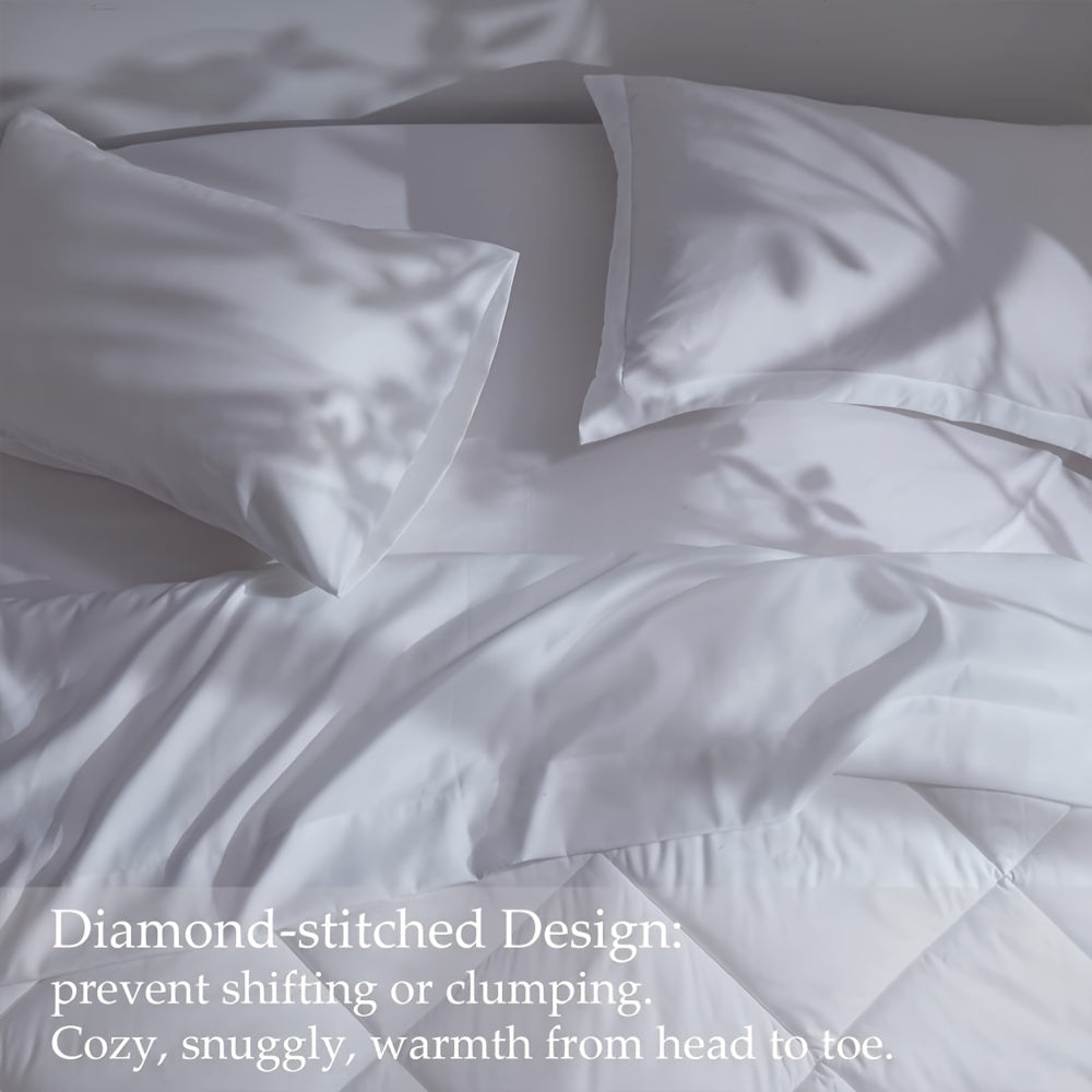 1pc Soft Breathable Polyester Quilted 110gsm Plus XL Comforter, Machine Washable