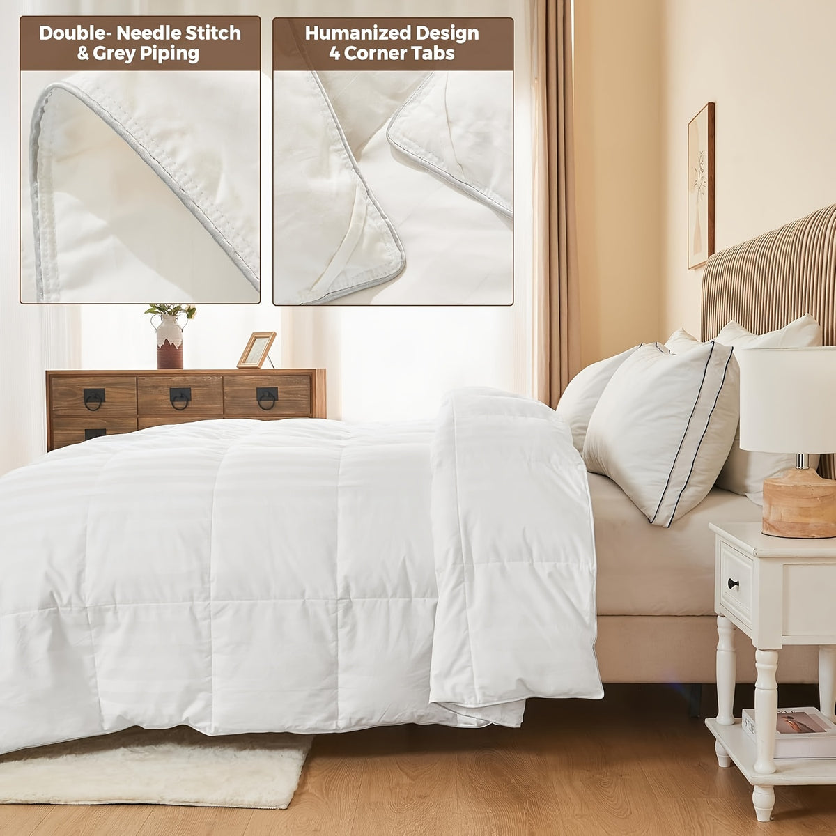 Luxury Hotel Comforter 1pc Luxury Hotel Bed Comforter - King u002FQueen Size All-Season Bedspread with 3D Polyester Fill