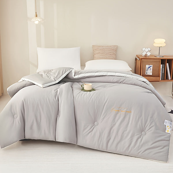 1pc, Solid Color Patchwork Quilt Insert, 100% A-Grade Standard Comfortable & Breathability for All Seasons