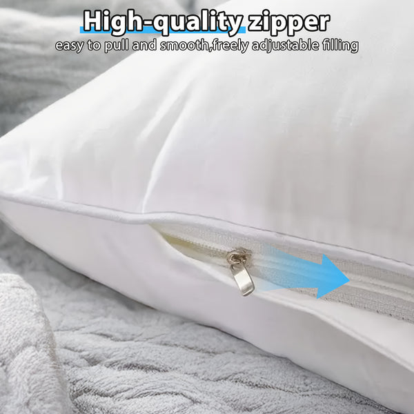 4pcs Fluffy Square Pillow Inserts with Zipper Closure - Plump White Stuffer Cushion Fillings, 100% Polypropylene